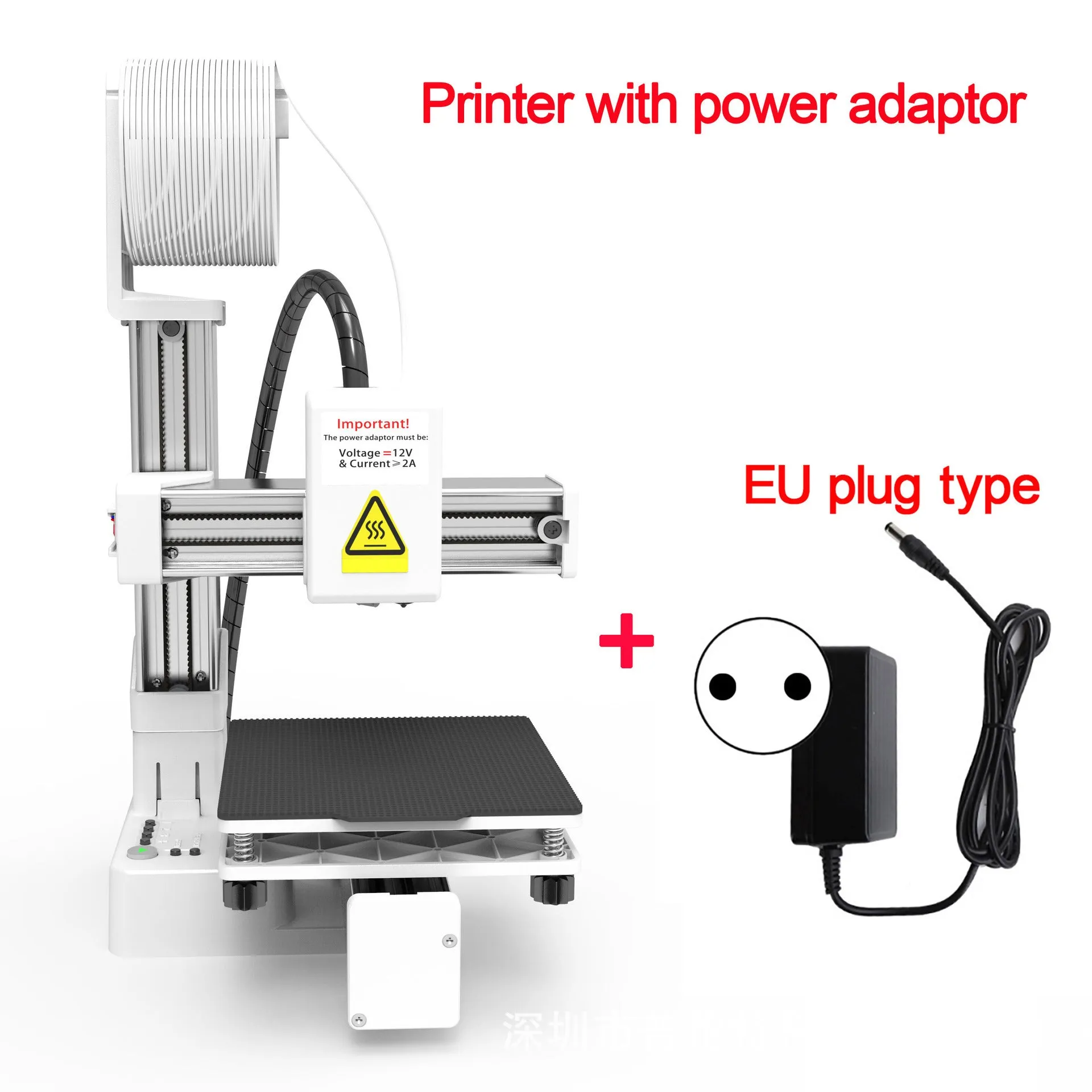 White EasyThreed K10 3D printer with 175mm build area compatible with TPU and PLA filaments