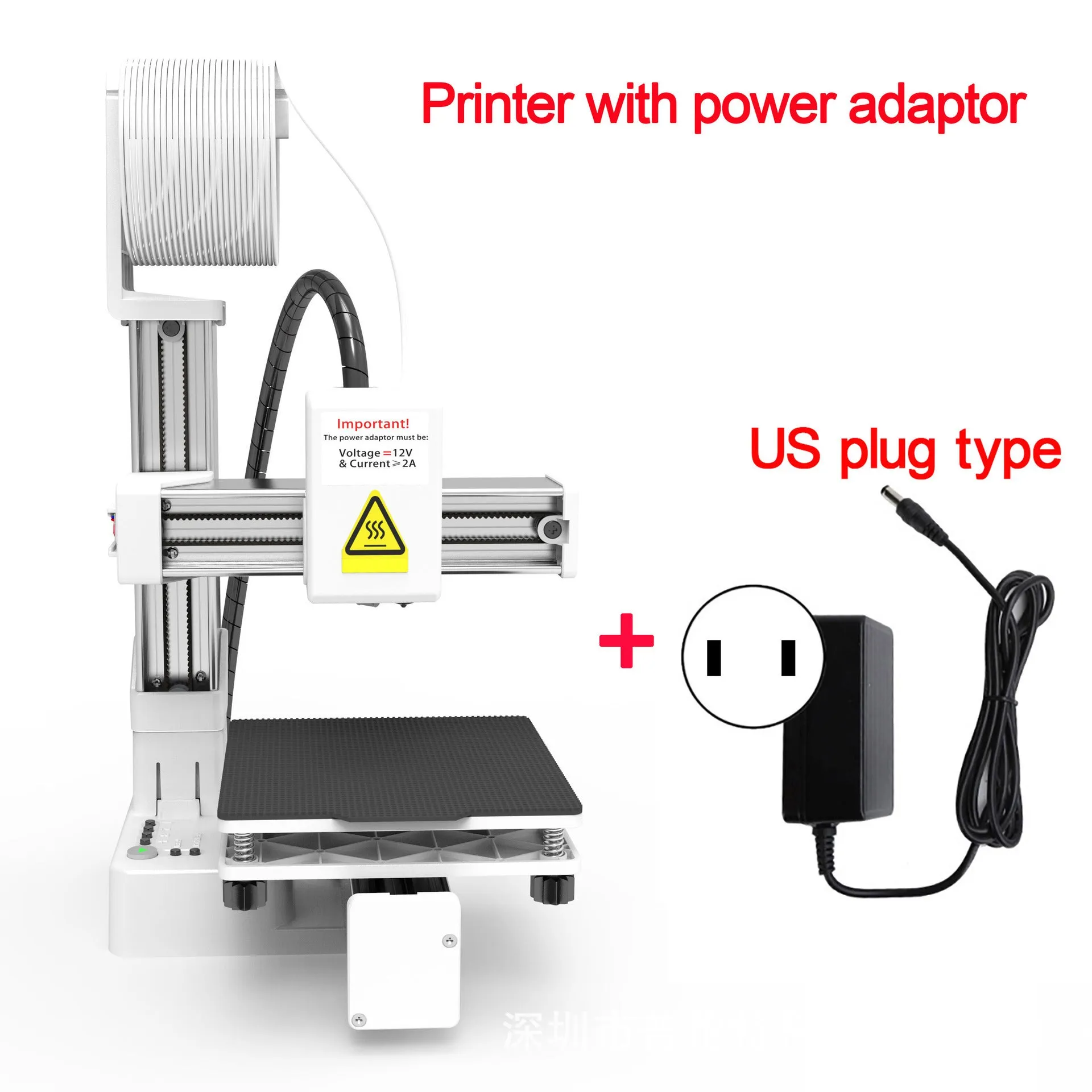 White EasyThreed K10 3D printer with 175mm build area compatible with TPU and PLA filaments