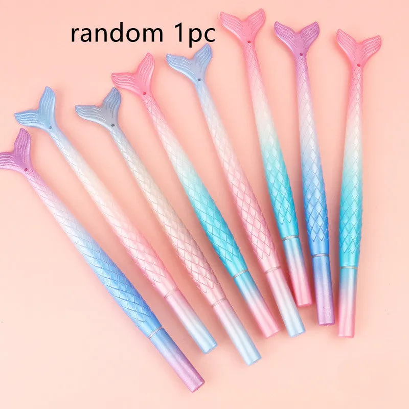Cartoon mermaid design gel pen with 0.38mm fine tip and plastic shell