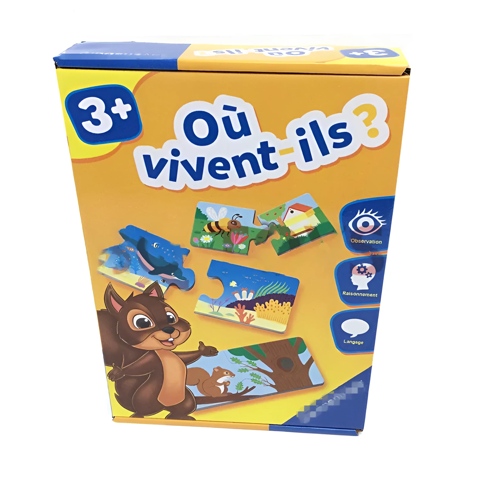 French children's puzzle toy with 24 picture and word matching pieces on thickened paper plate