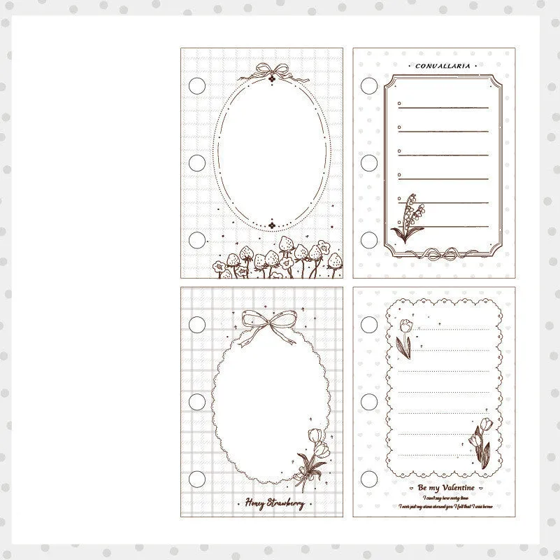 Girl Heart Hand Book A5 three-hole refill pad with illustrated cover and 60 sheets