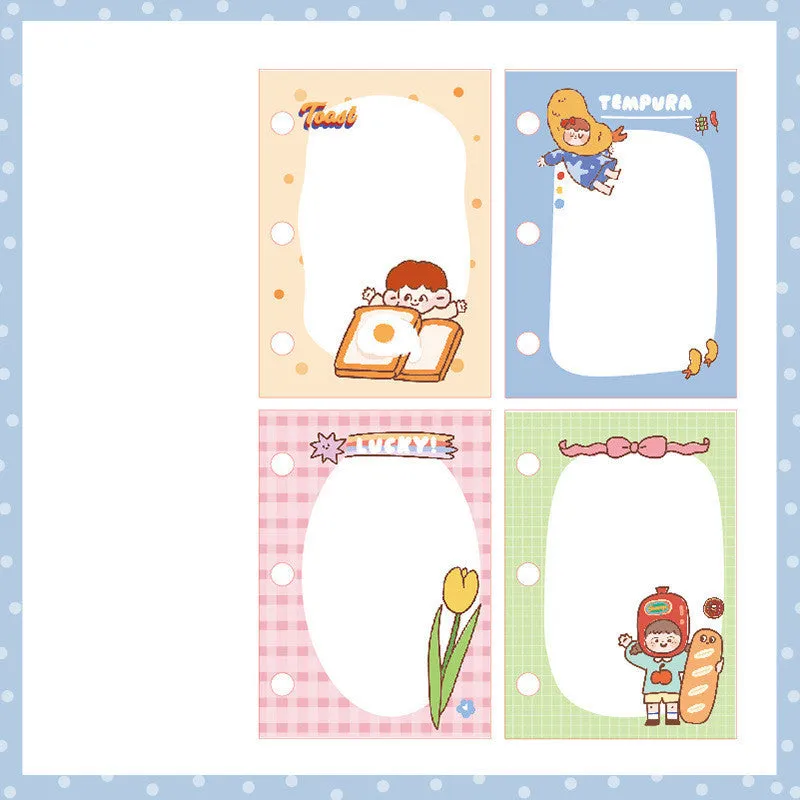 Girl Heart Hand Book A5 three-hole refill pad with illustrated cover and 60 sheets