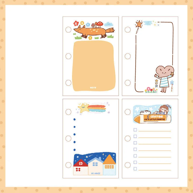 Girl Heart Hand Book A5 three-hole refill pad with illustrated cover and 60 sheets