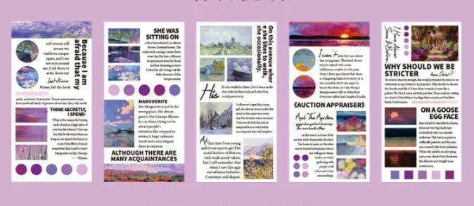 Pack of 20 paper landscape painting stickers measuring 60 by 120 millimetres.