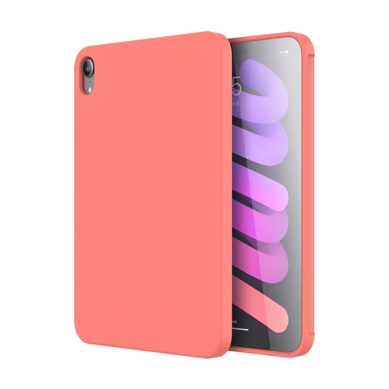 Liquid silicone protective case for iPad tablets in various colours showing full-body coverage design