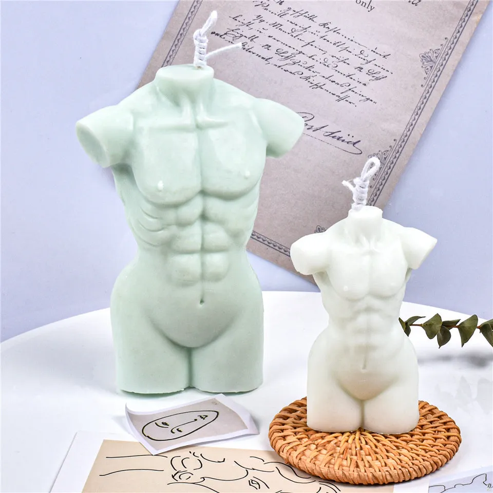 Geometric silicone candle mould showing 10cm and 14cm height options for wax candle making