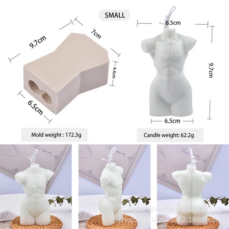 Geometric silicone candle mould showing 10cm and 14cm height options for wax candle making
