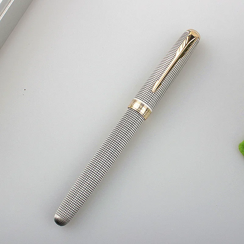 Stainless steel ballpoint pen with 0.5mm tip for business and office writing applications