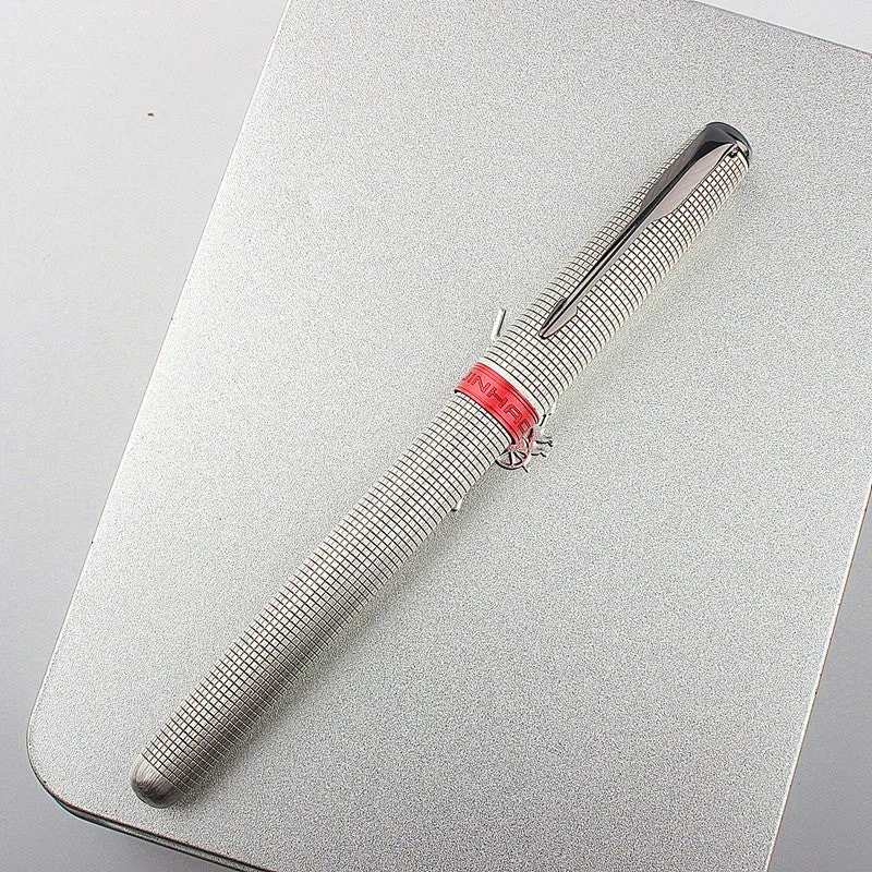 Stainless steel ballpoint pen with 0.5mm tip for business and office writing applications