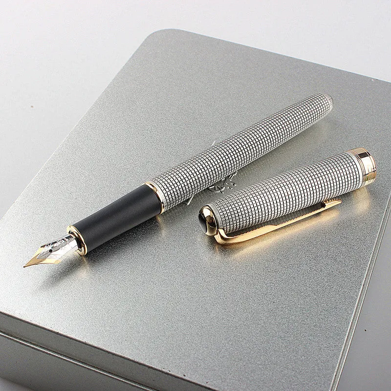 Stainless steel ballpoint pen with 0.5mm tip for business and office writing applications