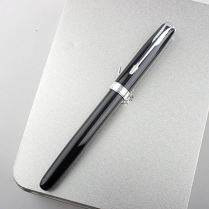 Stainless steel ballpoint pen with 0.5mm tip for business and office writing applications