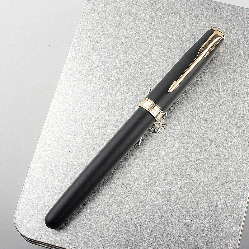 Stainless steel ballpoint pen with 0.5mm tip for business and office writing applications