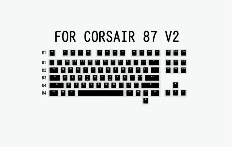 Black and white PBT doubleshot Pudding V2 keycap set for mechanical keyboards with enhanced backlight visibility