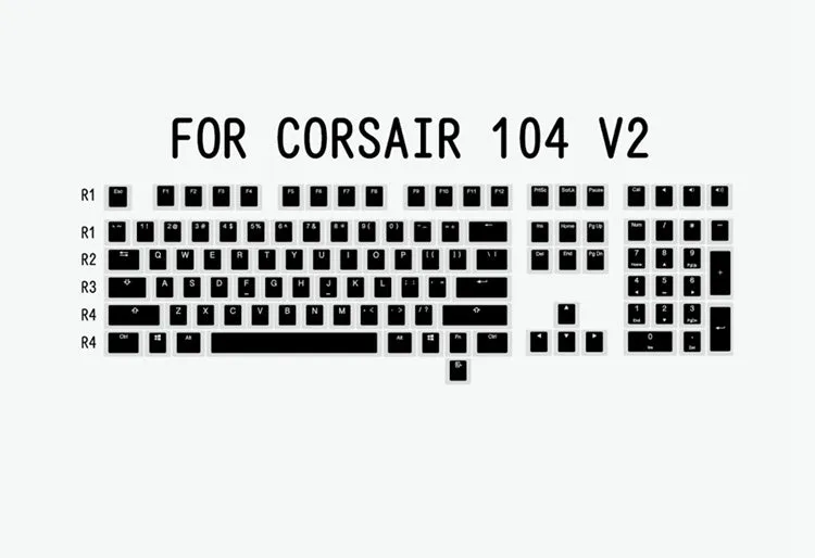 Black and white PBT doubleshot Pudding V2 keycap set for mechanical keyboards with enhanced backlight visibility