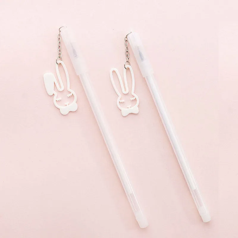 17cm gel pen with paper crane or rabbit pendant showing 0.38mm fine tip