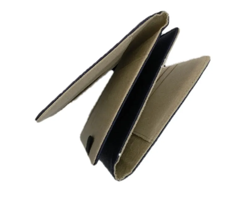 Blue imitation leather A5 notebook cover with a classic car line drawing design.