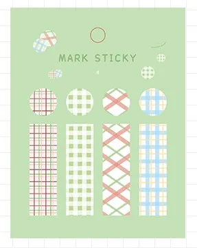 Pack of Sweet Notes 15mm by 50mm PVC index stickers in various colours and decorative styles.