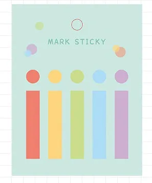 Pack of Sweet Notes 15mm by 50mm PVC index stickers in various colours and decorative styles.