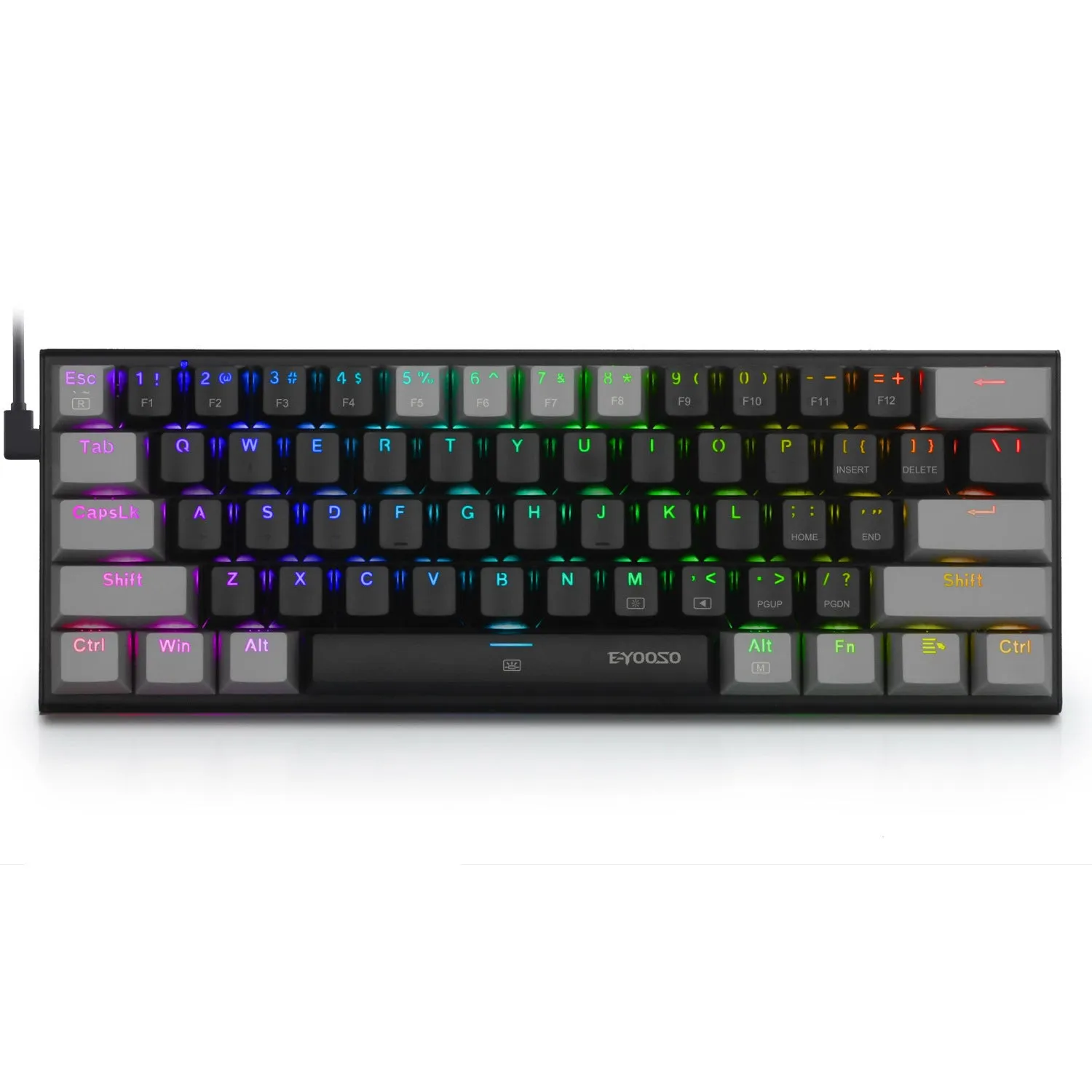 Aluminium mechanical gaming keyboard with two-tone keycaps and RGB backlighting