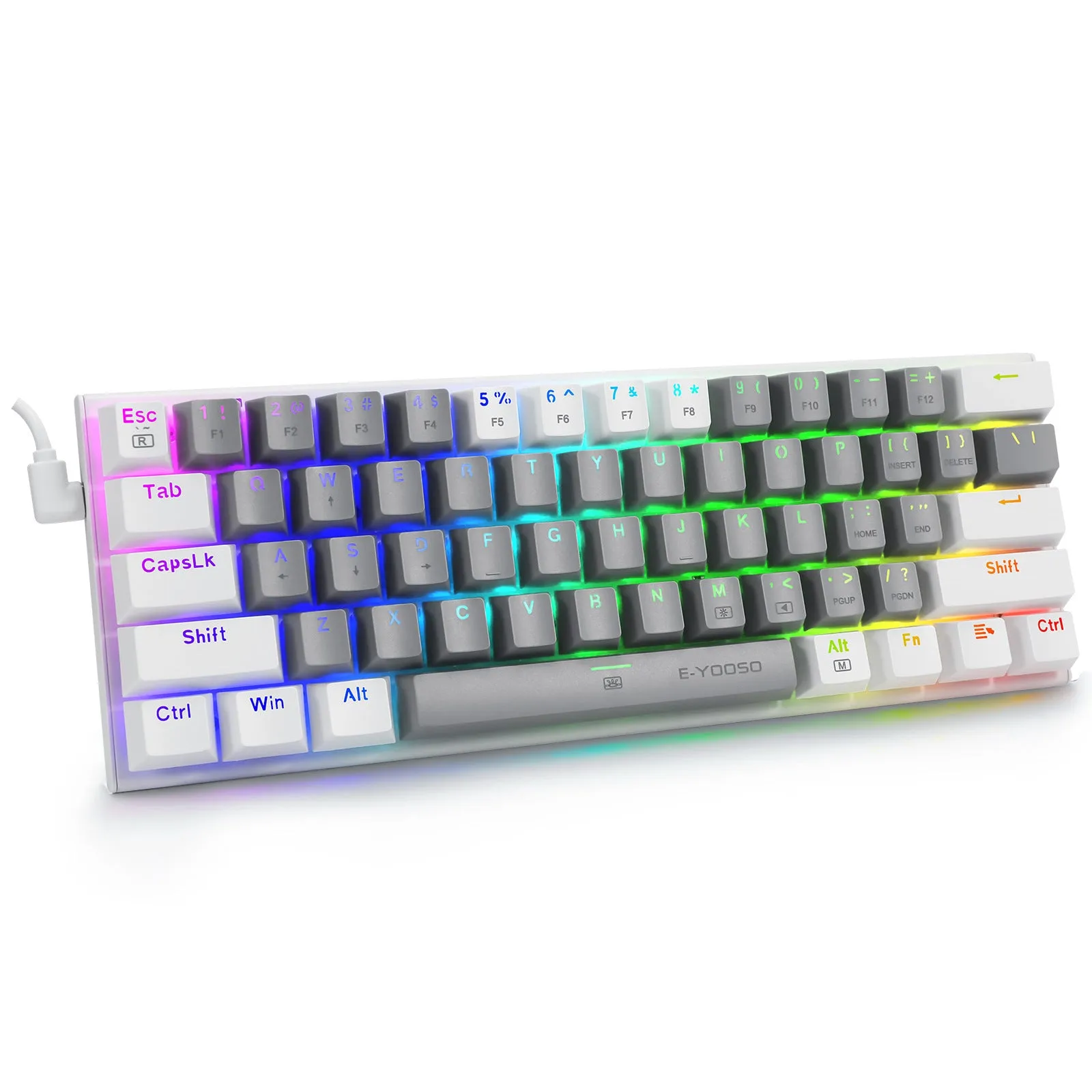 Aluminium mechanical gaming keyboard with two-tone keycaps and RGB backlighting