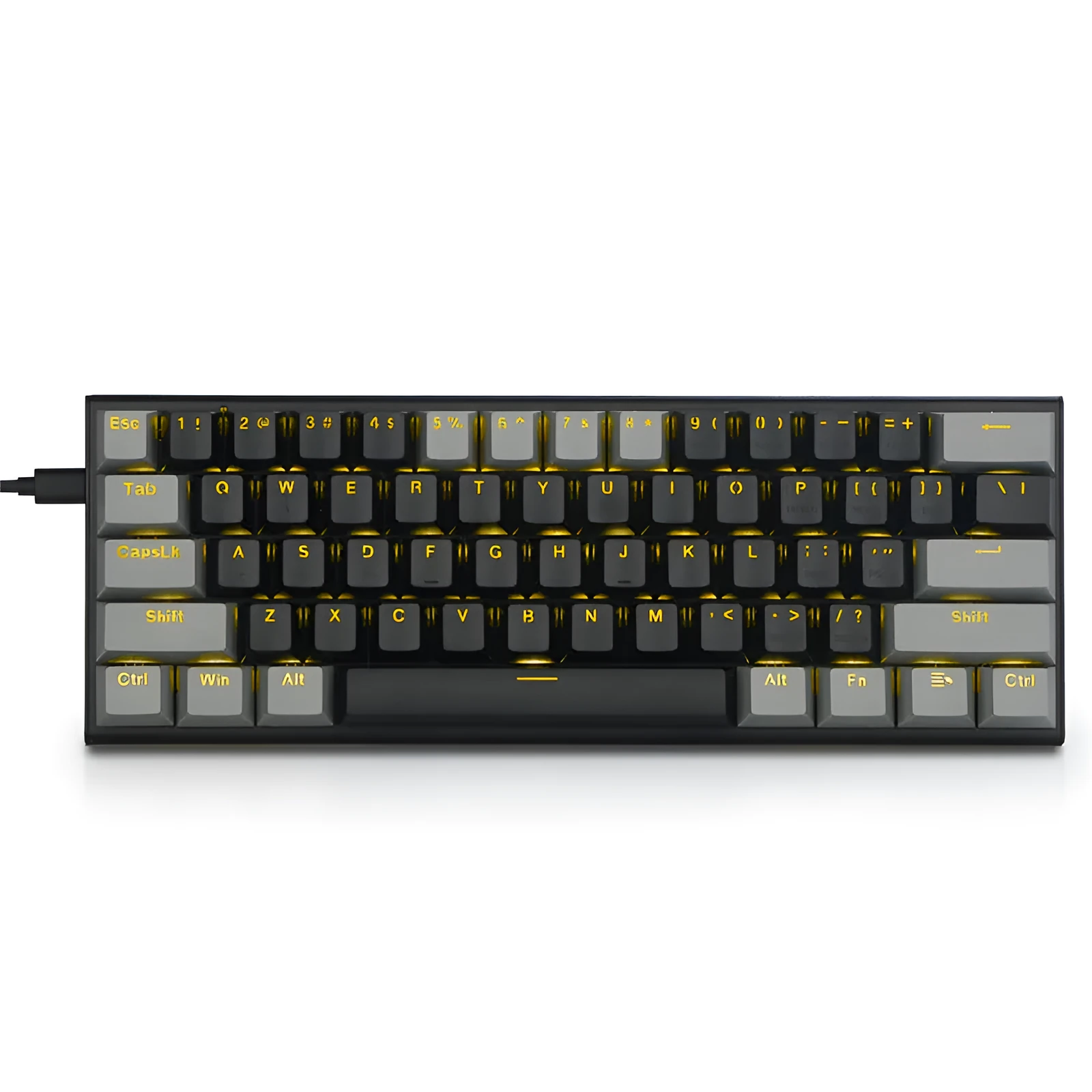 Aluminium mechanical gaming keyboard with two-tone keycaps and RGB backlighting