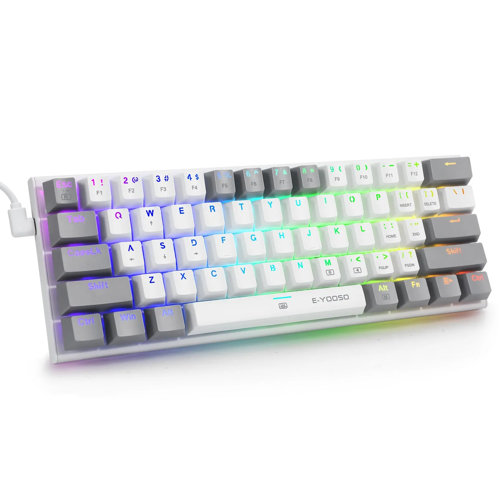 Aluminium mechanical gaming keyboard with two-tone keycaps and RGB backlighting
