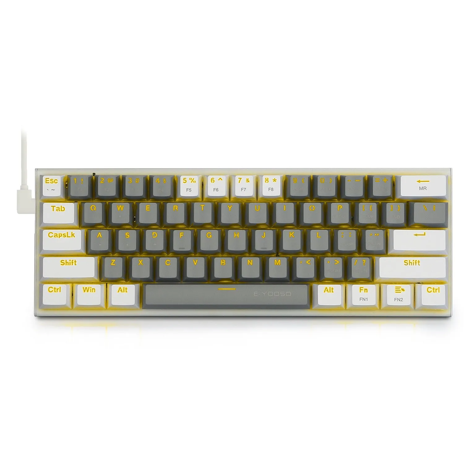 Aluminium mechanical gaming keyboard with two-tone keycaps and RGB backlighting
