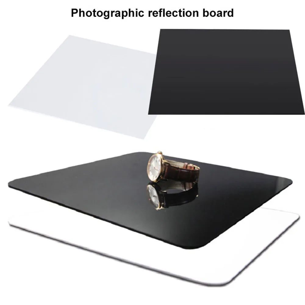 Black and white acrylic shooting reflection board for jewellery photography backgrounds