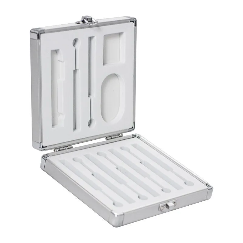 Silver aluminium storage box for TS100 soldering iron accessories with compact dimensions