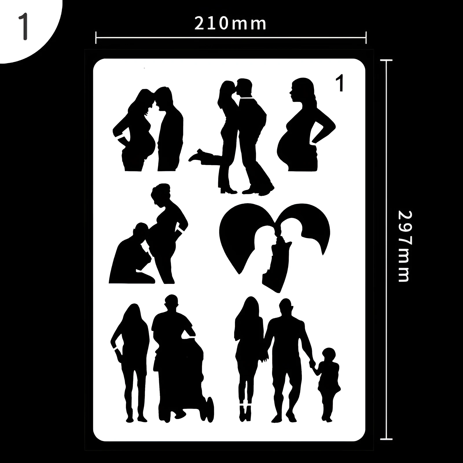 White plastic drawing stencil sets showing multiple pattern designs for art and craft projects