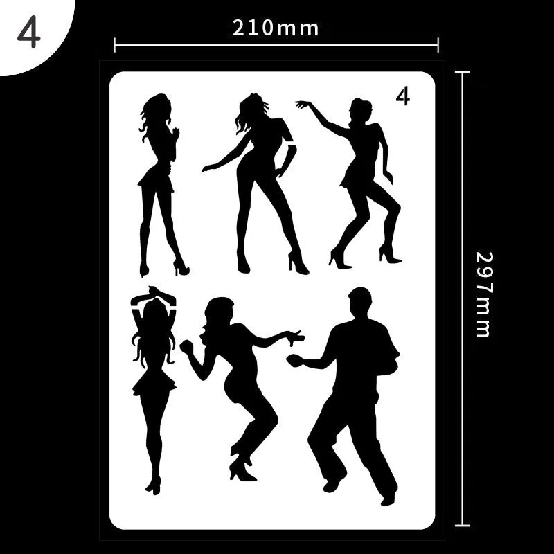 White plastic drawing stencil sets showing multiple pattern designs for art and craft projects