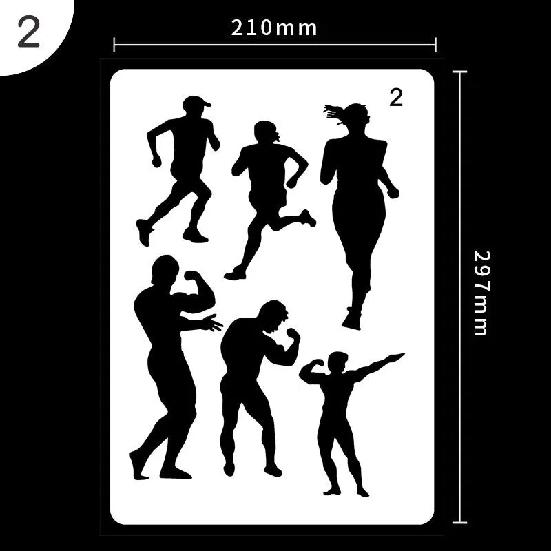 White plastic drawing stencil sets showing multiple pattern designs for art and craft projects