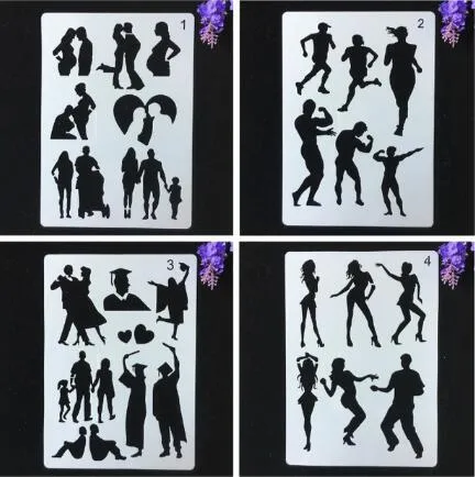 White plastic drawing stencil sets showing multiple pattern designs for art and craft projects
