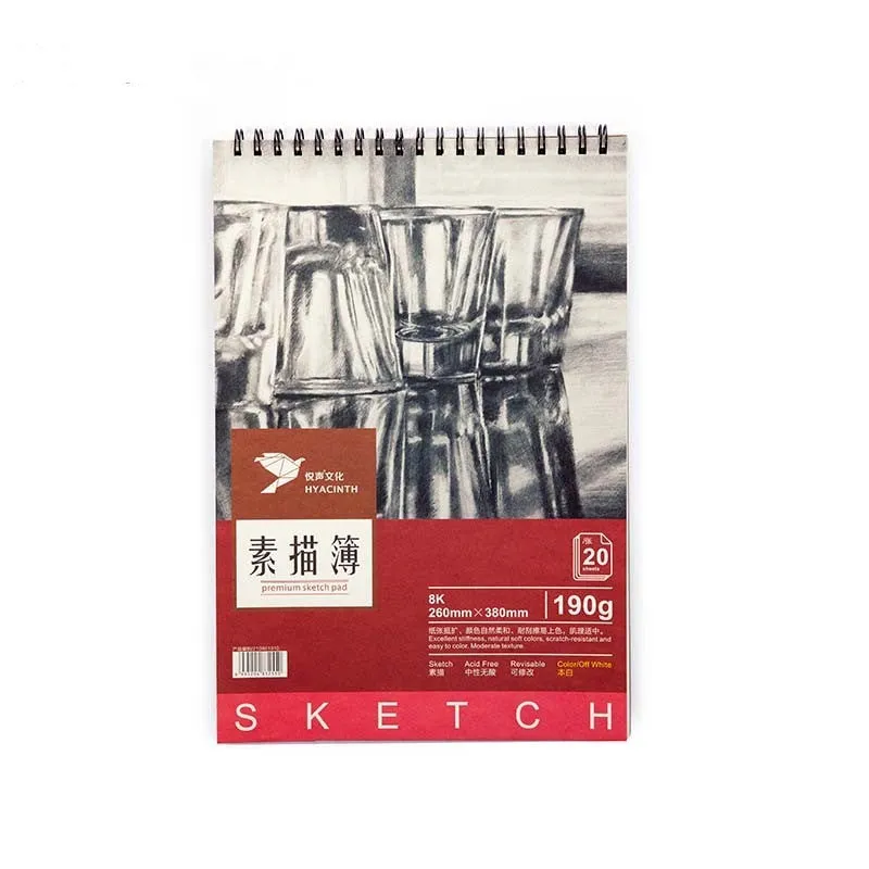 Artist sketchbook with coil binding and colour lead drawing paper in A4 size