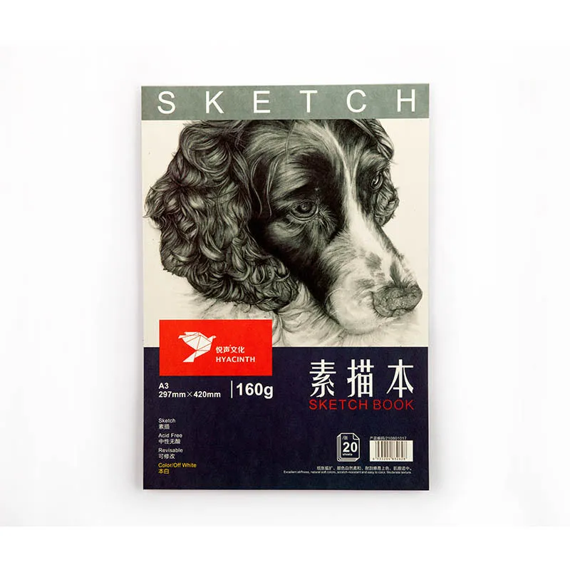 Artist sketchbook with coil binding and colour lead drawing paper in A4 size