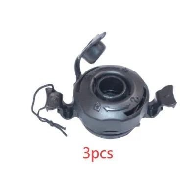Set of three plastic rotating valve nozzle covers for inflatable boats, beds, and mattresses.