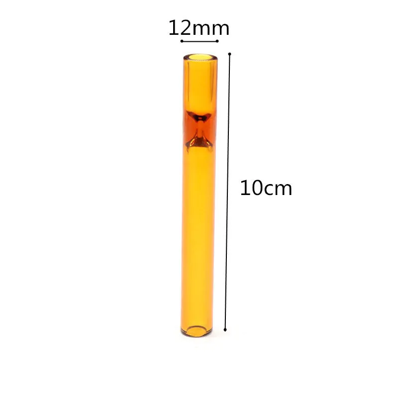 Clear glass telescopic smoking pipe with suction nozzle for water pipes, shown in transparent colour mixing finish