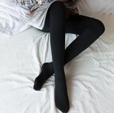 Beige and black stovepipe shapewear socks for hip and abdomen lifting support