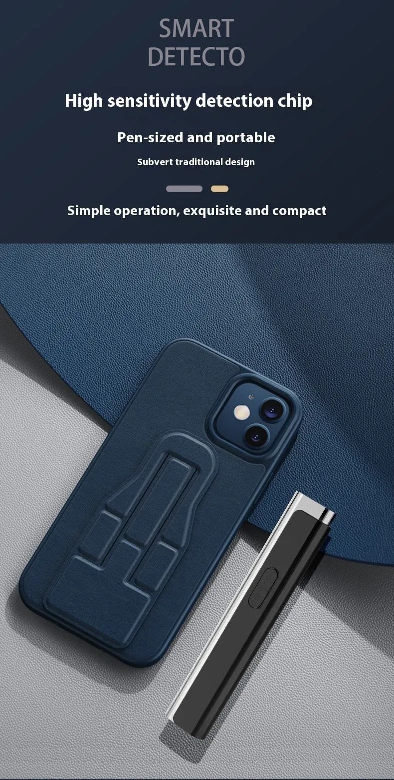 Black or silver plastic Signal Search anti-spy camera detector showing its compact size.