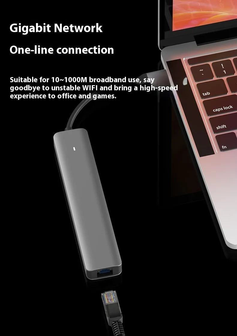 Silver 7-in-1 USB-C laptop hub showing HDMI, USB-C PD, USB 3.0, and SD card ports