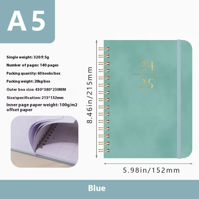 A5 size pu leather notebook with metal coil binding in multiple colour options for business gifts
