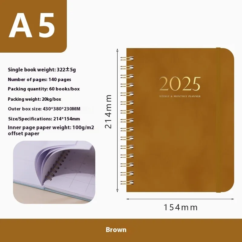 A5 size pu leather notebook with metal coil binding in multiple colour options for business gifts