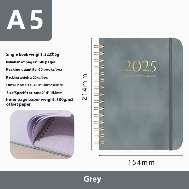 A5 size pu leather notebook with metal coil binding in multiple colour options for business gifts