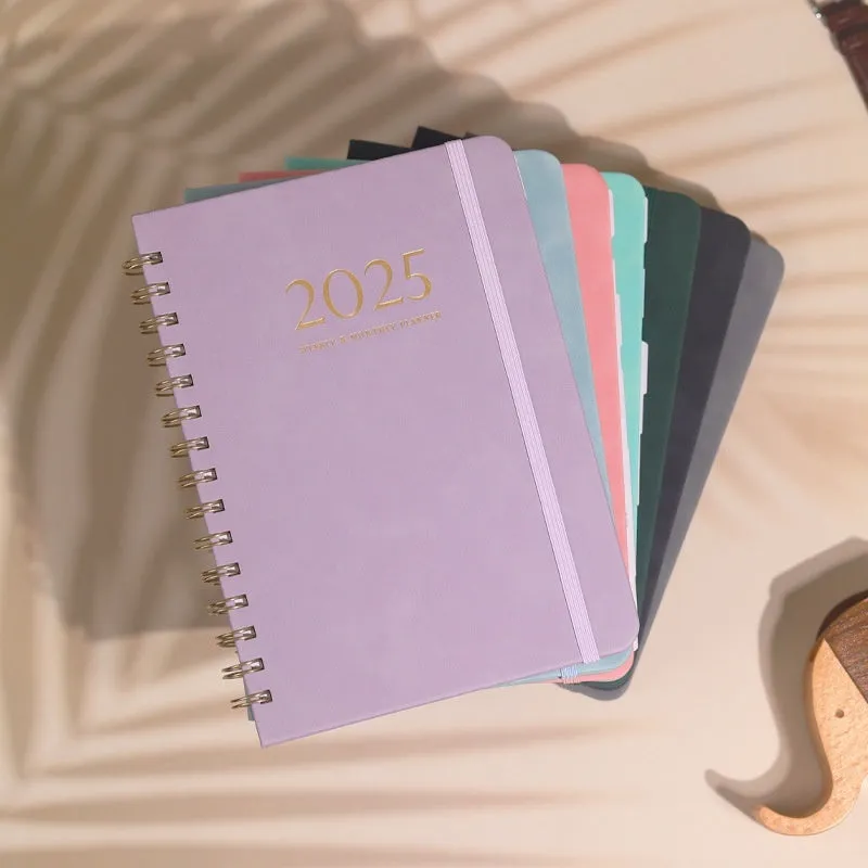 A5 size pu leather notebook with metal coil binding in multiple colour options for business gifts