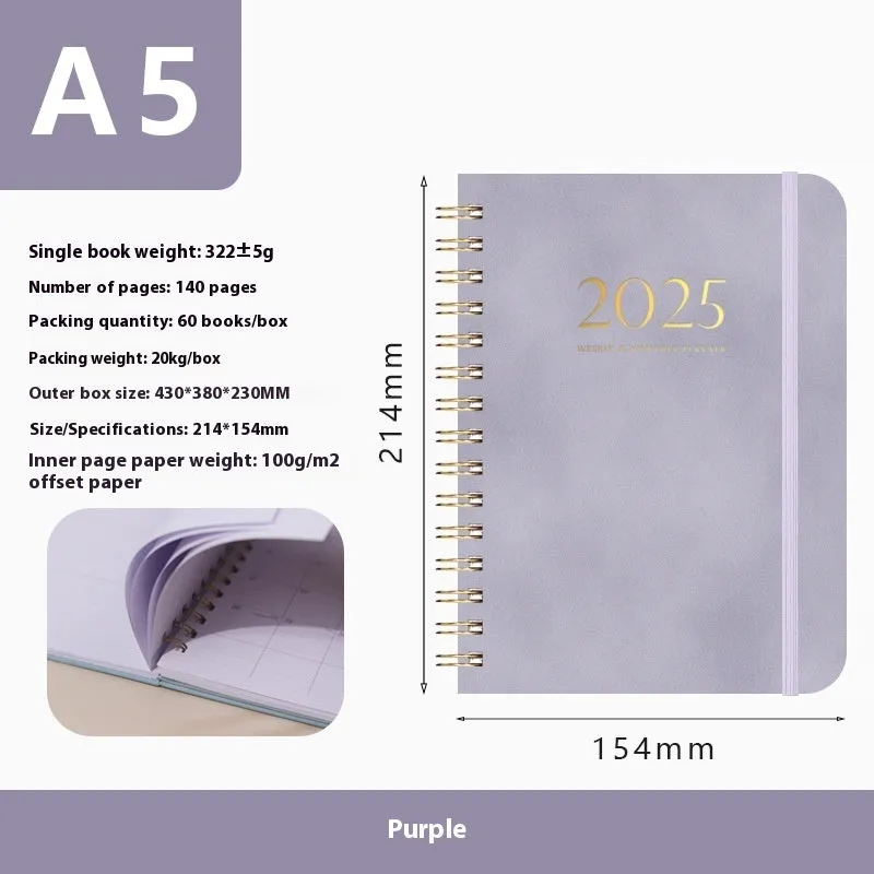 A5 size pu leather notebook with metal coil binding in multiple colour options for business gifts