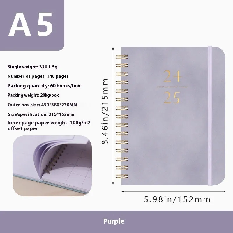 A5 size pu leather notebook with metal coil binding in multiple colour options for business gifts