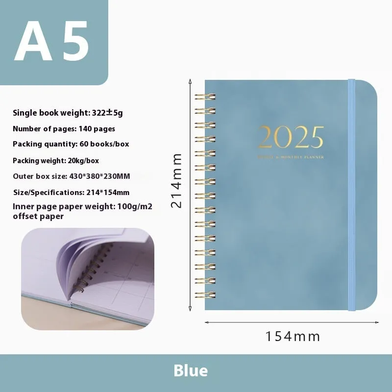 A5 size pu leather notebook with metal coil binding in multiple colour options for business gifts