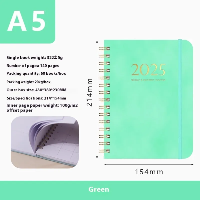 A5 size pu leather notebook with metal coil binding in multiple colour options for business gifts
