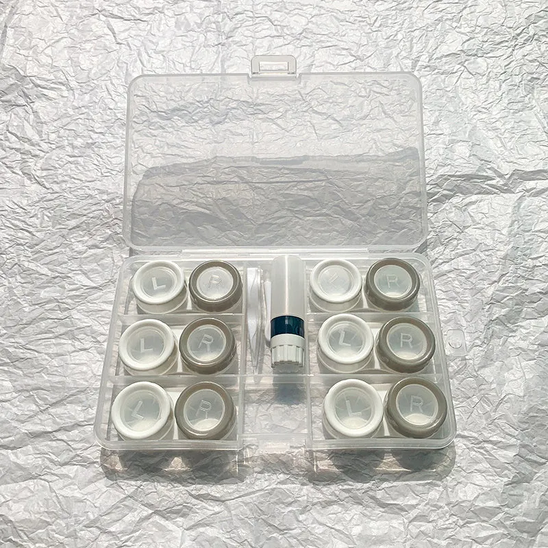 Rectangular contact lens case for women with multiple colour options and vibration cleaning function