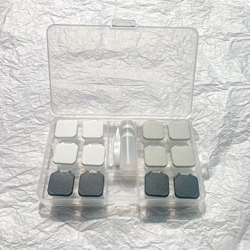 Rectangular contact lens case for women with multiple colour options and vibration cleaning function